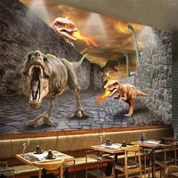 custom mural wallpaper 3d stereo dinosaur broken wall fresco restaurant cafe self adhesive waterproof canvas 3d wall stickers