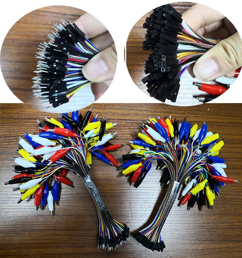 2 в 1 10 контактный скакающий провод с зажимом типа крокодил 20 см/30 см тестовые