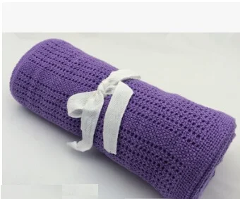 Dark purple Детское хлопковое супер мягкое одеяло для мальчиков, детское полотенце для коляски, детское полотенце для купания, одеяло для новорожденных - Цвет: Dark purple