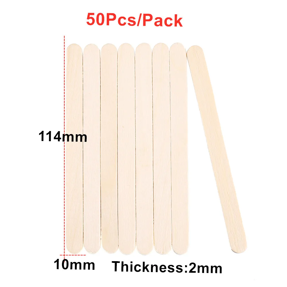 50-150 Stücke Epoxidharz Schmuck machen Werkzeuge Silikon Holz Stick Natürliche Holz Pop Popsicle Sticks Holz Handwerk Eis Sticks – Detail 8