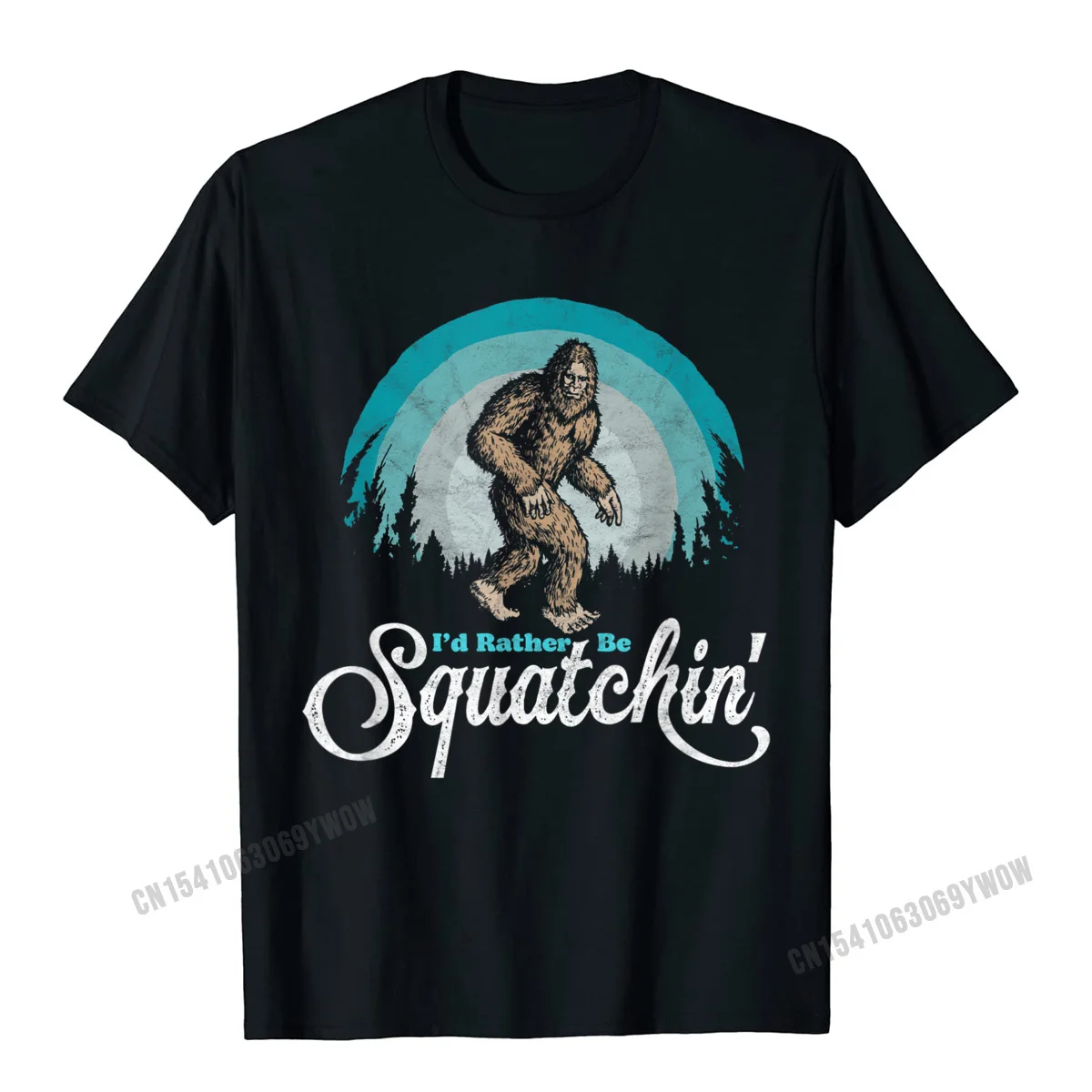 Id piuttosto essere Squatchin Vintage divertente Bigfoot 80s Sasquatch T-Shirt Camisas uomo all'ingrosso uomo Top Tees Top T-Shirt cotone Geek