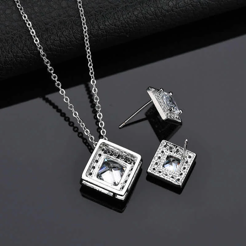 ULEX Роскошный AAA циркон оливковая ветка кулон набор для женщин Мода белый розовое