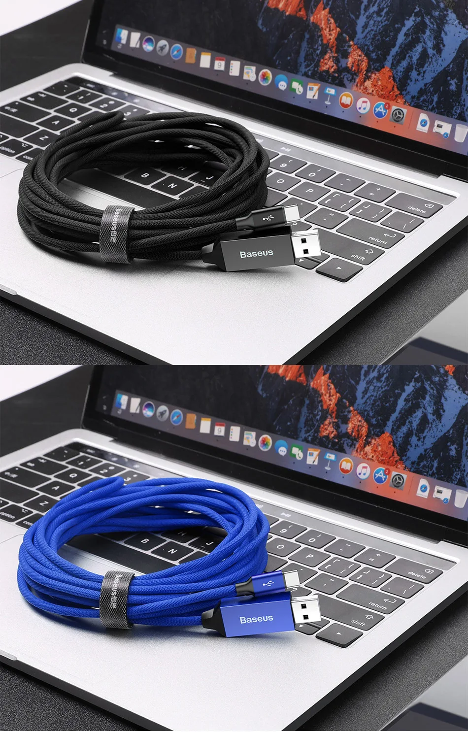 Baseus Тип usb C кабель для samsung Note 8 S8 S9 плюс быстрый заряд 3,0 Тип C кабель для Xiaomi Mi 8 9 USB-C кабели для мобильных телефонов