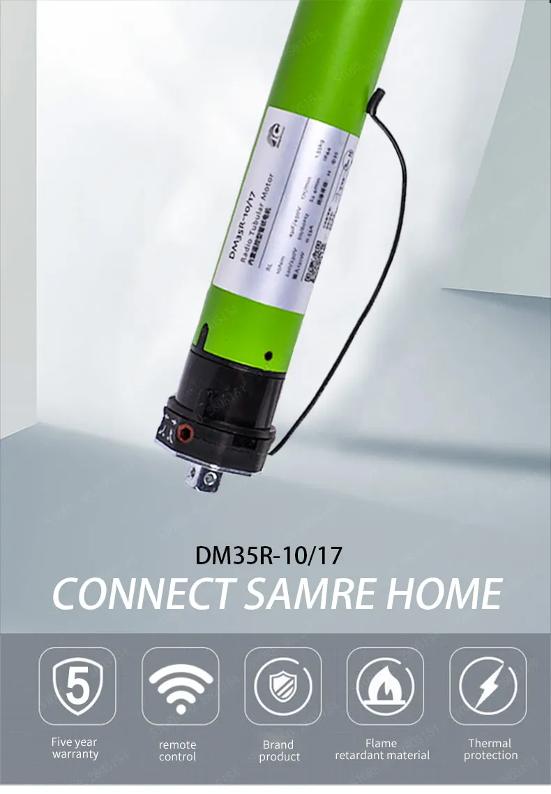 Трубчатый двигатель DM35R, встроенный приемник, пульт дистанционного управления трубчатый мотор DM35R