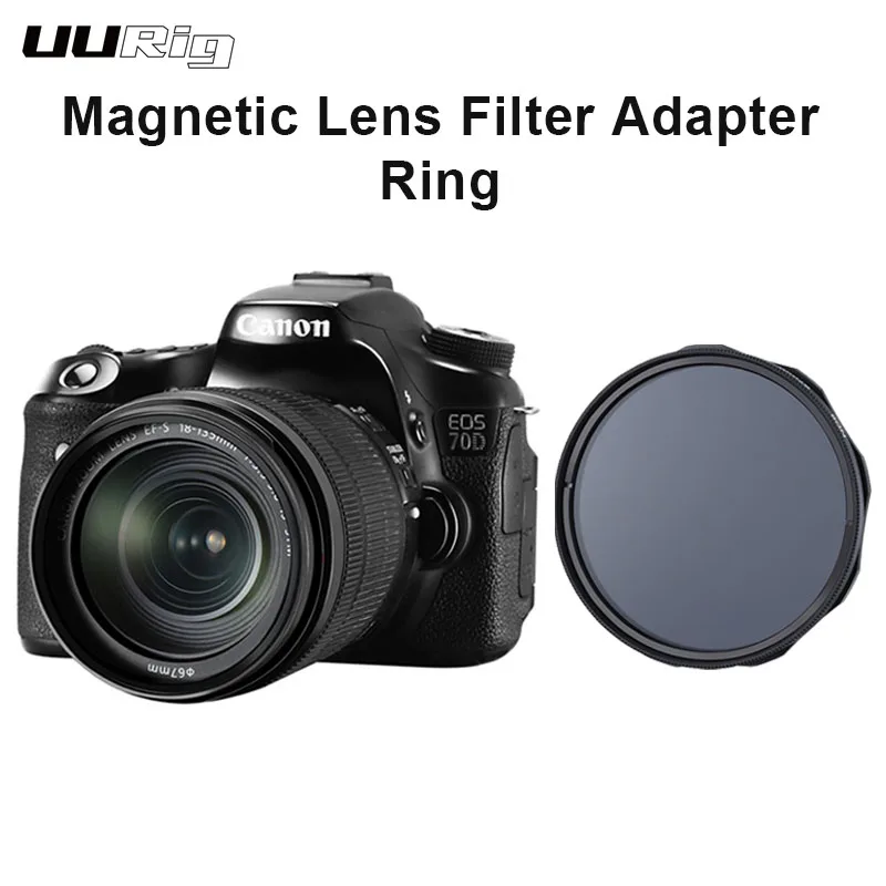 

UURig R-67L 67/72/77/87MM Magnetic Lens Filter Adapter Ring for Canon Nikon Sony DSLR ND Filter Rapid Filter System Universal