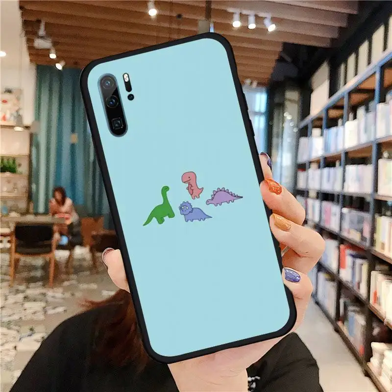 

Dinosaur cartoon lovely painting Phone Case For Huawei honor Mate P 9 10 20 30 40 Pro 10i 7 8 a x Lite nova 5t silicone funda