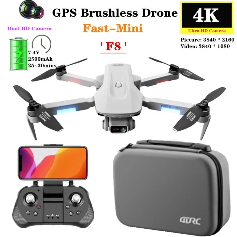 

UAV F8 GPS Drone 4K HD ESC Camera Gesture Selfie Smart Follow RC Quadcopter Brushless Motor Folding Arm Helicopter Dron Toy