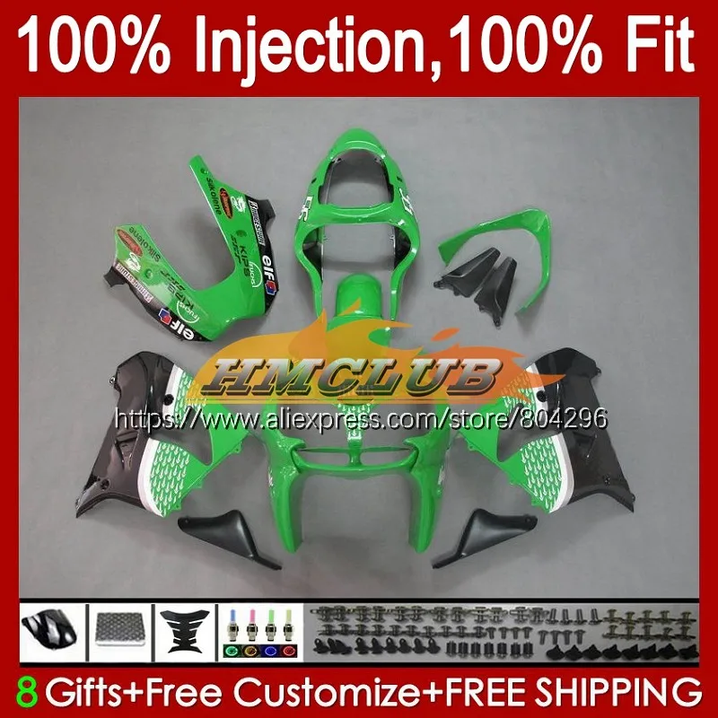 

Инъекционные боди для KAWASAKI ZX 9 R 900 CC 900CC ZX9R 00 01 Зеленый Черный 82No.22 ZX9 R ZX 9R ZX900 ZX-9R 2000 2001 OEM обтекатели
