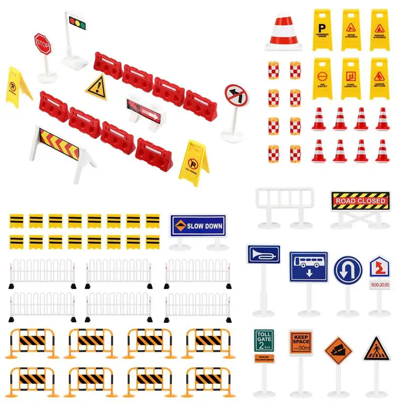 

TOYANDONA 1 Set Play Traffic Signs Street Road Signs Traffic Toys for Children Cognitive Play