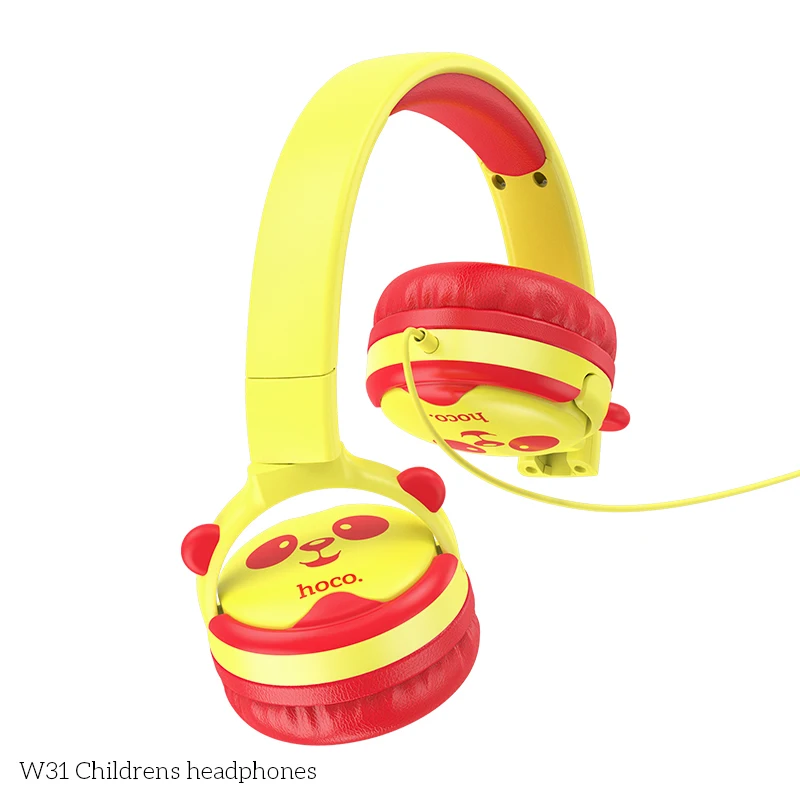 W31 Childrens Wired Headphones With Microphone 85dB Over-Ear Cartoon Headphone 3.5MM Jack for Kids Girls Mobile Phone Gift | Электроника