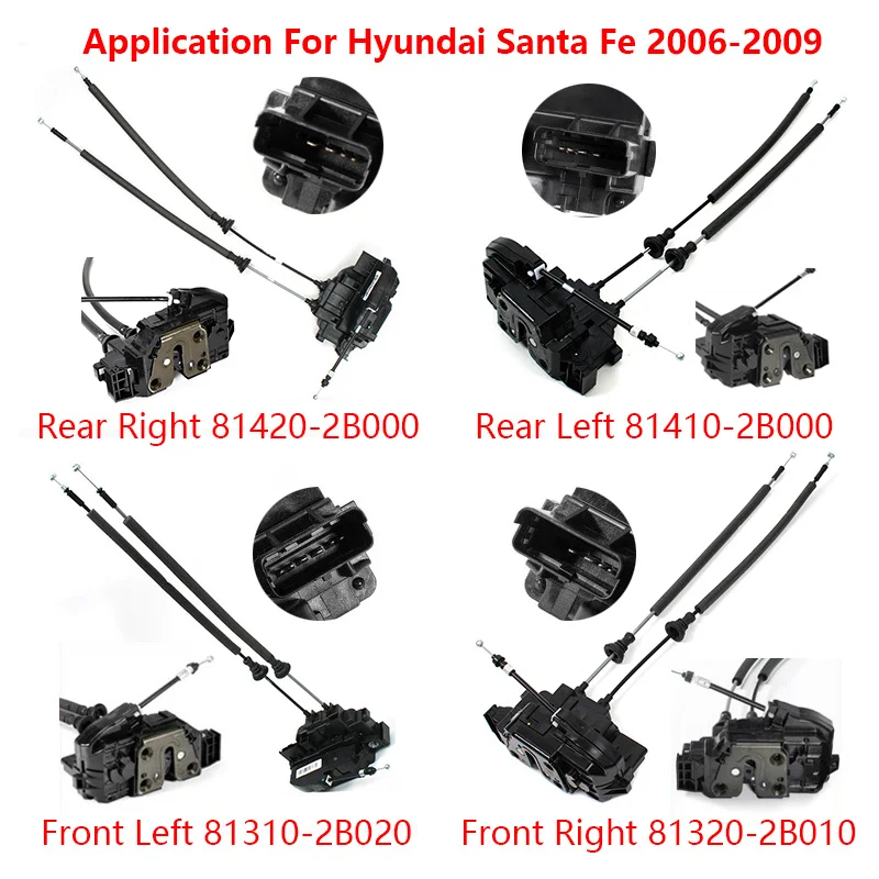 Силовой привод дверного замка для Hyundai Santa Fe 2006-2009 передний задний левый и правый