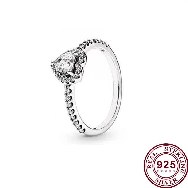 

Кольцо женское из серебра 925 пробы, с подвеской в виде сердца