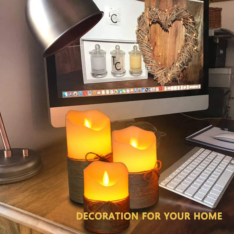 Беспламенные Свечи светодиодные свечи на батарейках настоящий воск мерцающий