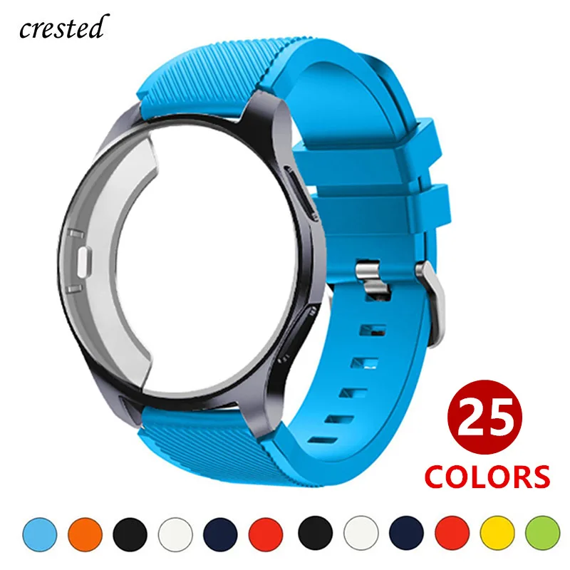 

Silicone Case+band For Samsung Galaxy watch 46mm/42mm strap Gear S3 Frontier Band Sports watchband+Protector watch case 42/46 mm