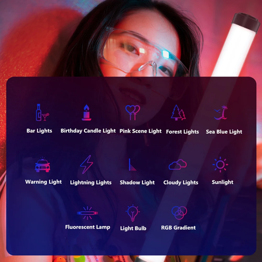 Портативная светодиодсветильник лампа RGB для фотосъемки со встроенным