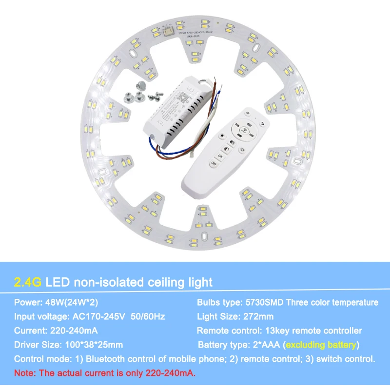 24x2W 5730 Светодиодные потолочные светильники smd освещение 2,4 г Wi-Fi подключение мобильного телефона дистанционное управление для гостиной потолочный светильник в кухню - Цвет корпуса: 24x2W