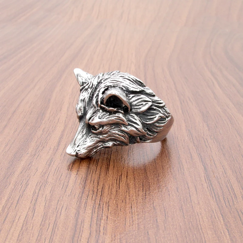 Бесплатная доставка Панк серебряного цвета 316L нержавеющая сталь дикий волк