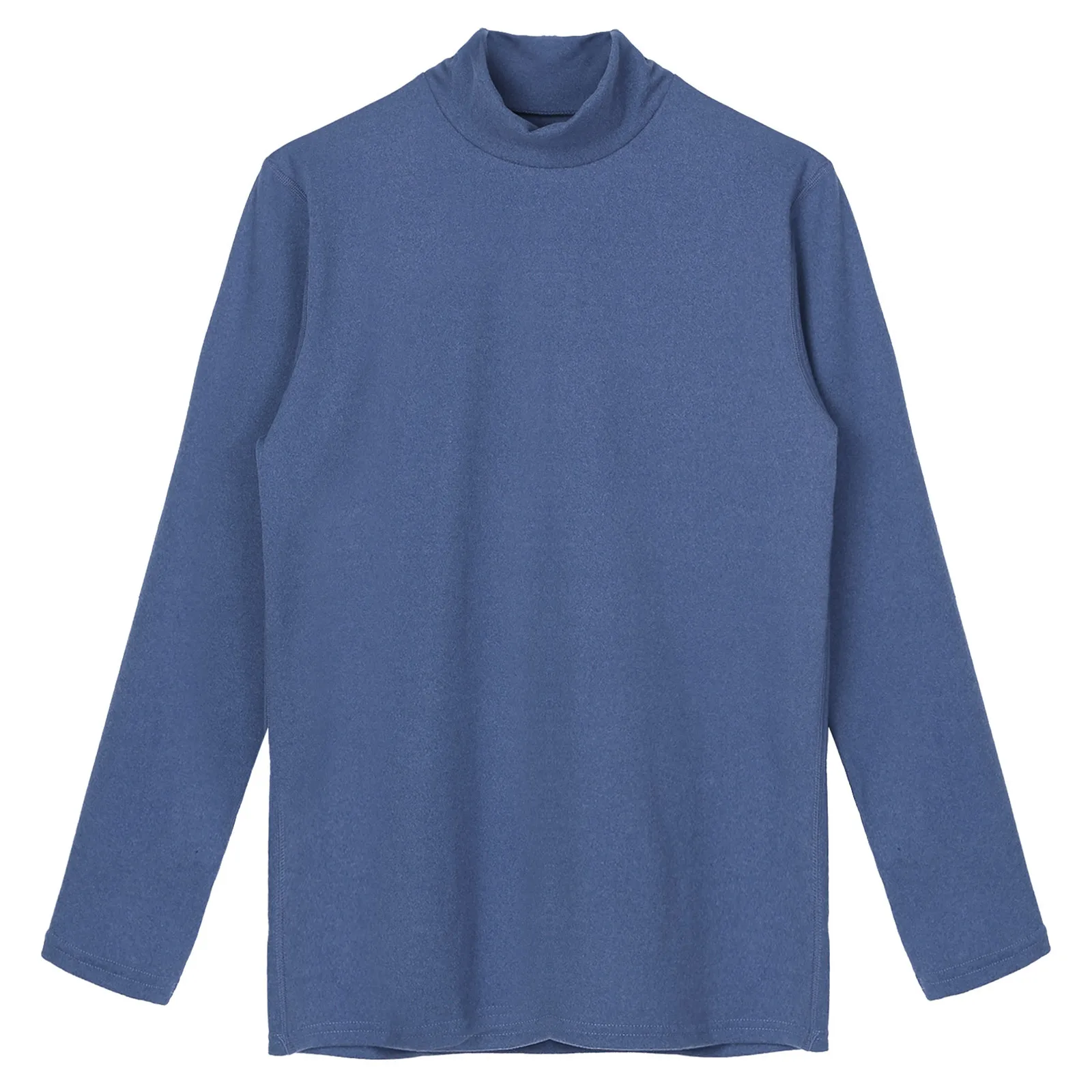Autumn Winter Solid Color Thermal Underwear Tops Men's Base Layer Shirt Long Sleeve Turtleneck Stretchy Warm Undershirt for Male