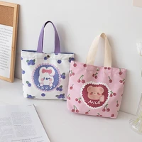 cute cartoon lunch bag women canvas convenient lunch box tote food bags 21 new picnic lunch container food storage bags wy352