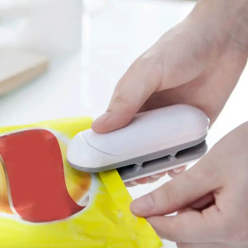 

White Easy Carry Mini Heat Sealing Machine Opening Tools Handheld Plastic Bag Impluse Hand Pressure Sealer Household