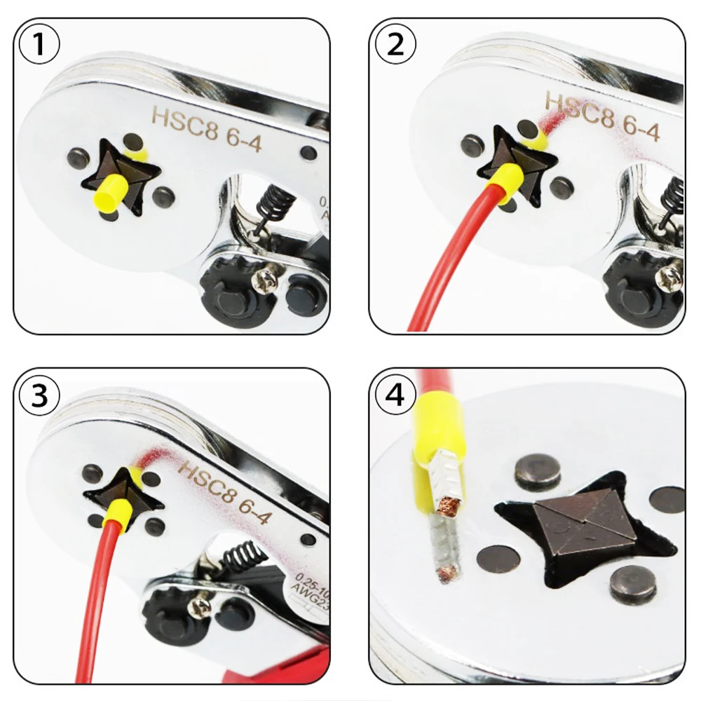 

Tubular terminal crimping tools mini electrical pliers HSC8 6-4A 0.25-10mm high precision clamp set