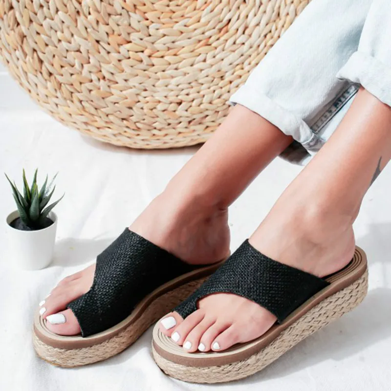 Женские летние пляжные сандалии Вьетнамки Повседневная обувь на танкетке низком