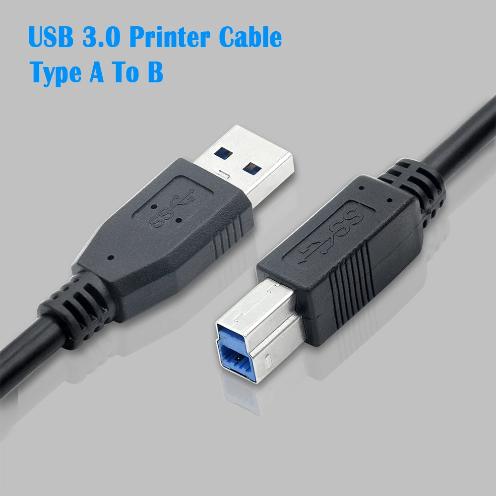 

USB 3.0 Printer Cable Type A To B Male Data Sync Cord High Speed Extension Cable for HP Canon Lexmark Samsung CyberPower Printer
