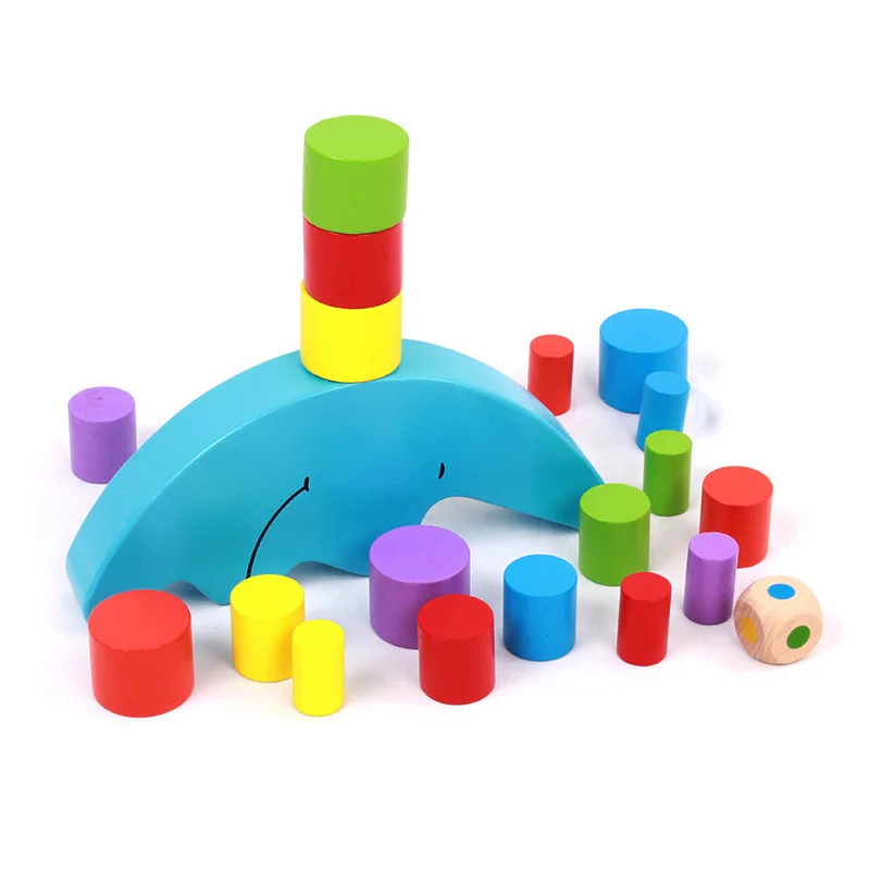 

Игрушка Монтессори «Луна» для детей, цветные строительные блоки для баланса, раннее образование, деревянные игрушки «сделай сам», развиваю...