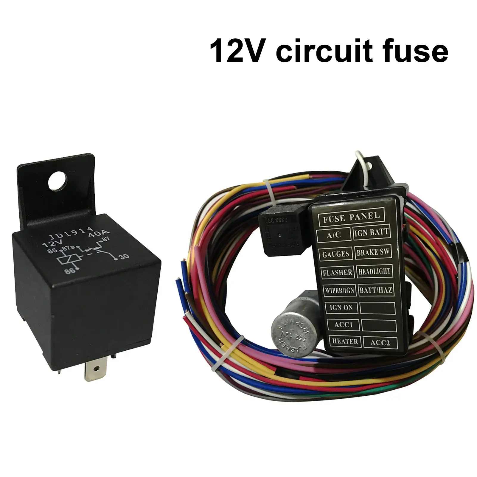 

Universal Car Vehicle 12 Circuit Wiring Harness Wire Kit Auto Repairing Tools