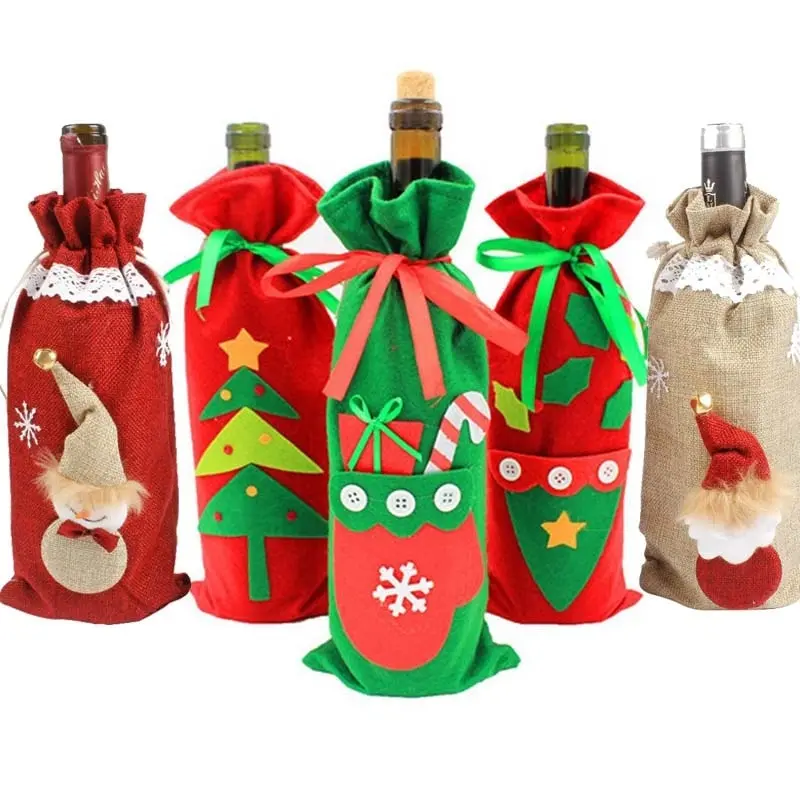 Крышка для бутылки с красным вином сумки новогодние вечерние обеденные столы