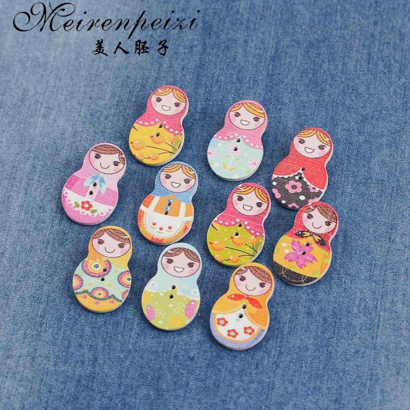 Винтажные деревянные броши &quotКукла&quot булавки красочная кукла-бабушка Детская