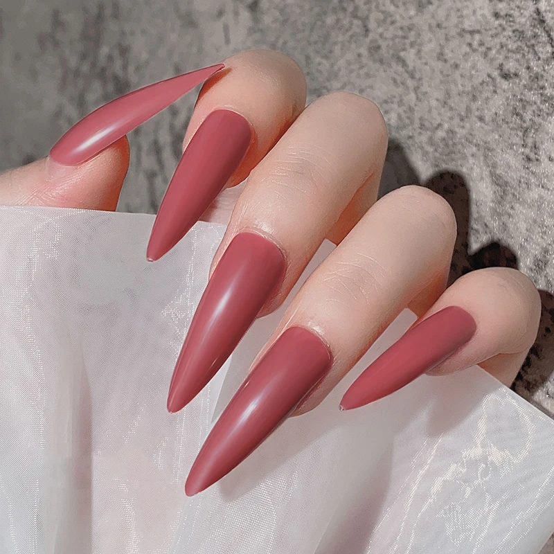 

Full Cover Fake Nails Coffin Shape False Nail Long Ballerina Fake Nail Diy Nail Art Salon False Nails For Women Girls Wh998