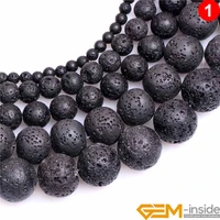 round black volcanic lava rock beads fashion diy beads natual stone beads for jewelry making strand 15 free shipping 4mm 20mm