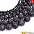 Круглые бусины из вулканической лавы, бусины из натурального камня для изготовления ювелирных изделий, нитка 15 дюймов, бесплатная доставка, 4-20 мм