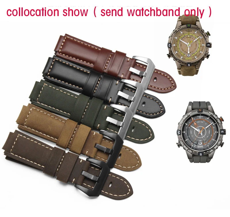 Качественный ремешок из натуральной кожи для мужчин Timex T49859 | T2N720 | T2p141 | T2n722 | 723 | 738 | 739 ремешок с ремешком из нержавеющей стали