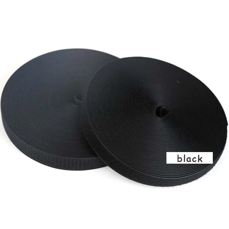 black Width 2cm 1 метр/пара 20 мм Ширина красочные клей крюк и петля крепежная лента крючки Швейные полоски волшебная лента DIY аксессуары - Цвет: black Width 2cm