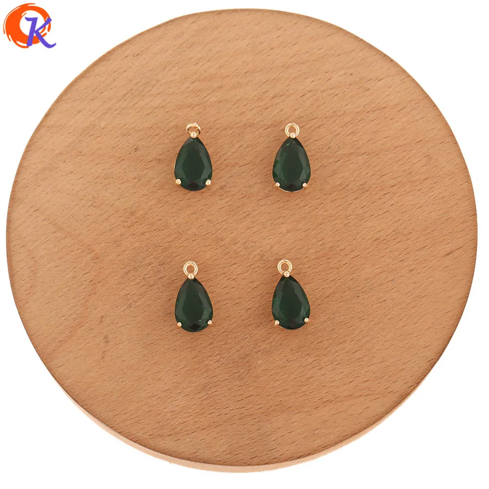 Deep Green Cordial Дизайн 50 шт 8*15 мм ювелирные аксессуары/DIY Изготовление/серьги части/ручная работа/ювелирные изделия компоненты/хрустальные подвески - Цвет: Deep Green