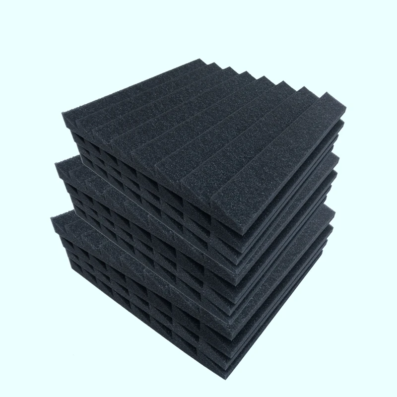 

Quality 12Pack Trapezoidal Triple-cornered Soundproof Foam Sound Proof Padding Treatment for Echo Bass Insulation 12x12x1 inch