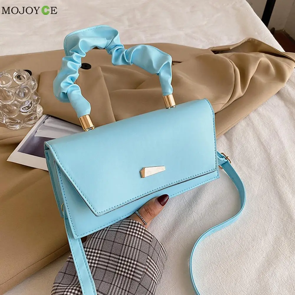 

Women Fashion Bag Pleated Crossbody Underarm Purse PU Leather Embossing Small Handbags Tote with Pleated Designs