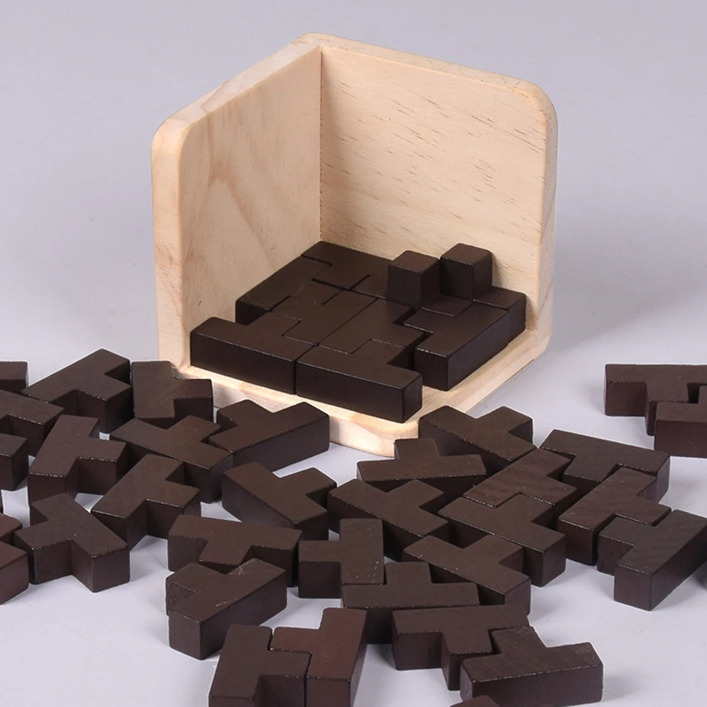 3D деревянные головоломки для повышения IQ игрушка 54T Русский Ming Luban кубики