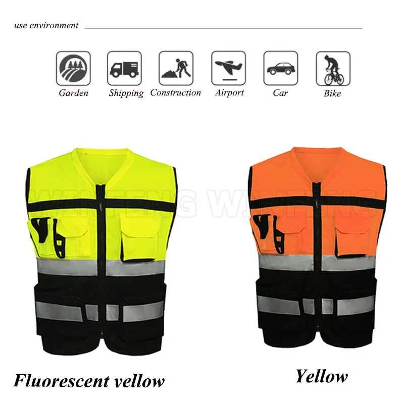 1 шт./Лот светоотражающий жилет с несколькими карманами|Защитный костюм| |