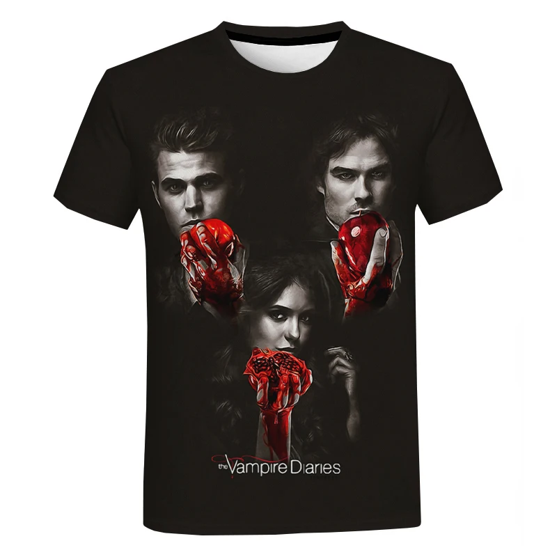 

Horror TV series T-shirt Vampire Diaries 3D printing streetwear 2021 men's and women's summer fashion oversized short sleeves