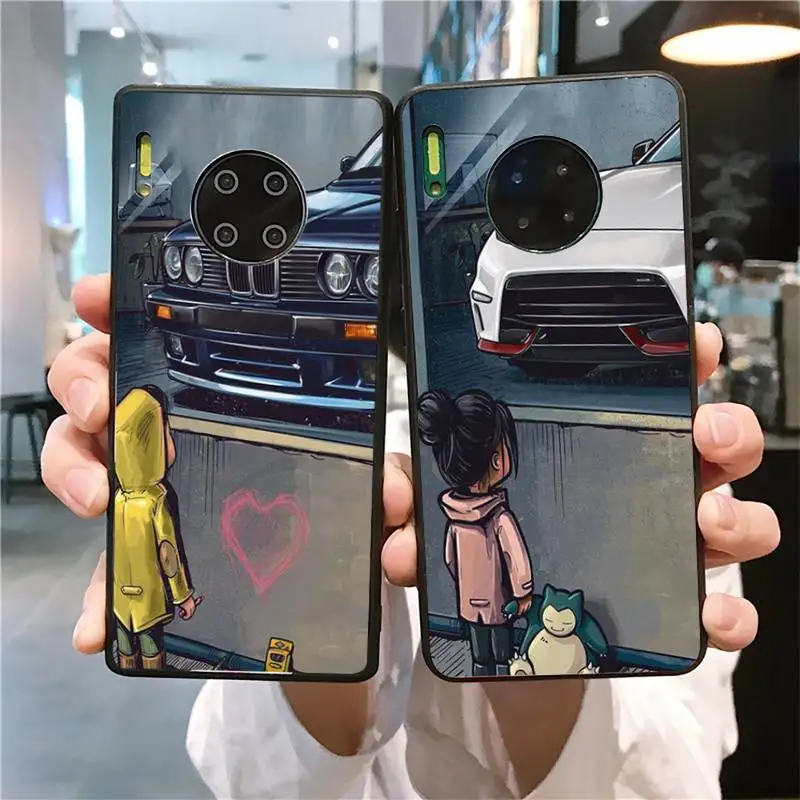 

Boy Girl See Cool Sports Car Drift Phone Case for Huawei Mate 20 10 9 40 30 lite pro X Nova 2 3i 7se