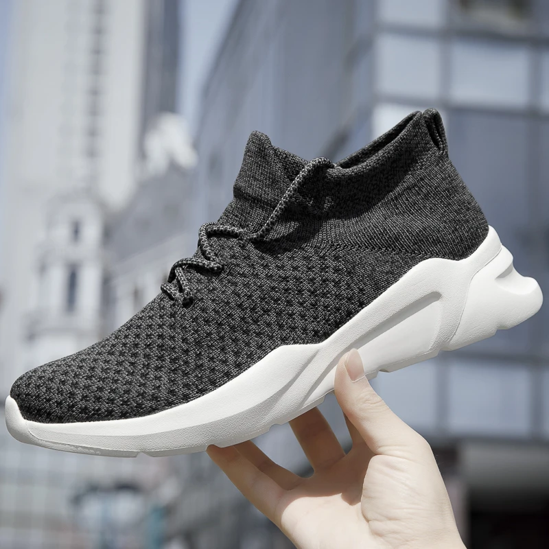 

2021 Summer Outdoor Mens Sports Casual Shoes for Male 2021 Fashion Knitting Breathabls Trekking Walking Footwear Big Size 46