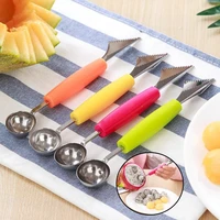 fruit watermelon ice cream baller scoop stacks spoon home kitchen accessories tool 2 in1 dual head stainless steel carving knife