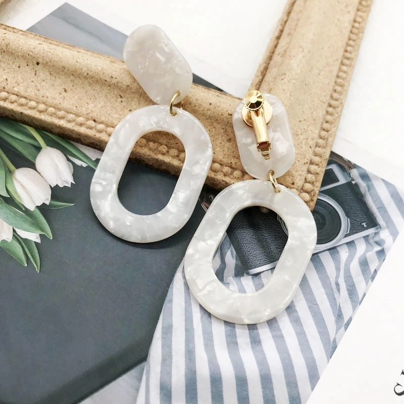 Геометрические Популярные Эффектные серьги клипсы без отверстий для