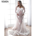 Сексуальное прозрачное кружевное вечернее платье с длинным рукавом платье для беременных для фотосессииBaby Shower YEWEN 2021