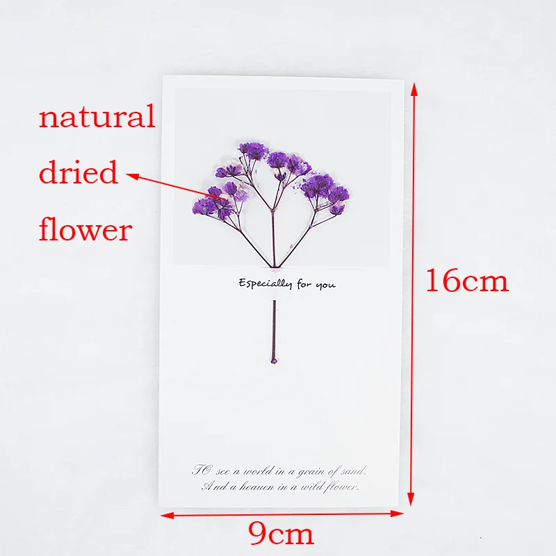 Сушеные цветы сезонные поздравительные открытки складные бумажные на Рождество