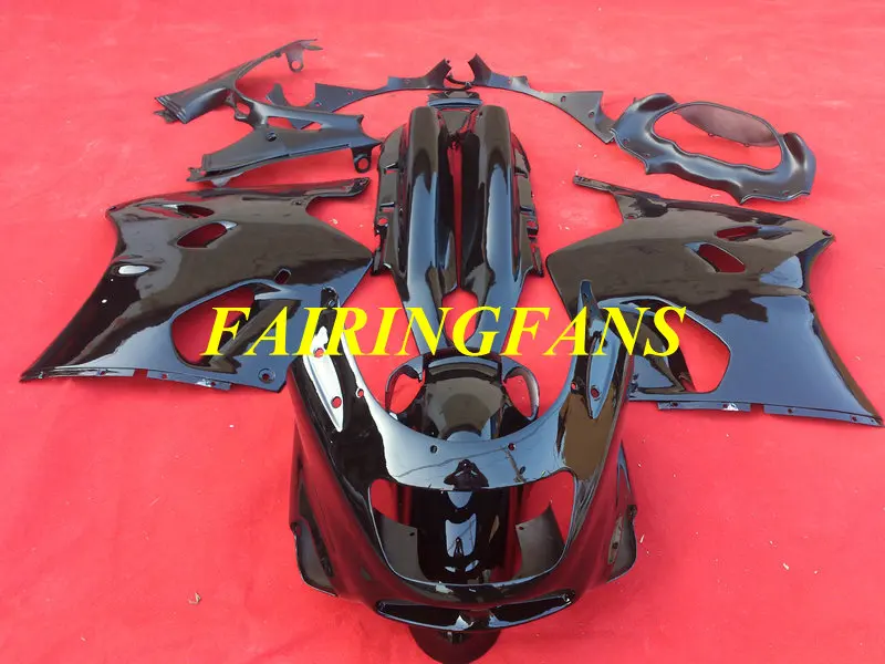 Обтекатель комплект для KAWASAKI Ninja ZZR1100 93 99 01 03 ZZR 1000 ZX11 ZX11D 1993 2001 2003 глянцевый черный