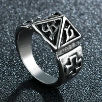 vintage egyptian ring men retro viking ring illuminati triangle masonic rings punk biker jewelry